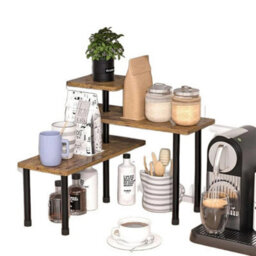 3-Tier Desktop Bookcase Wooden Countertop Organizer Rack Storage Shelf Rack - thumbnail 5