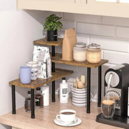 3-Tier Desktop Bookcase Wooden Countertop Organizer Rack Storage Shelf Rack - thumbnail 6