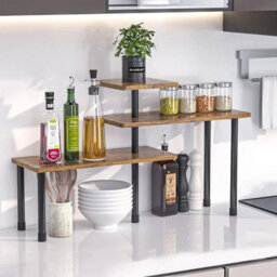 3-Tier Desktop Bookcase Wooden Countertop Organizer Rack Storage Shelf Rack - thumbnail 3