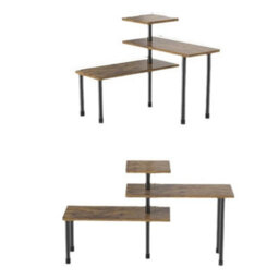 3-Tier Desktop Bookcase Wooden Countertop Organizer Rack Storage Shelf Rack - thumbnail 1