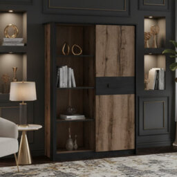 Heze Furniture Kassel Contemporary Style Bookcase With Storage - thumbnail 1