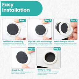 Neel Blue 40mm Curtain Eyelets Round Plastic Eyelets, White - 8Pcs - thumbnail 4