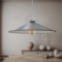 Vintage Grey Metal Lampshade (Set Of 2) Disc Shape Easy To Install For Living Room, Kitchen, Restaurant 40Cm - thumbnail 2