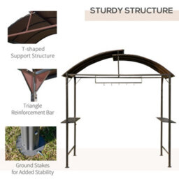 Outsunny Gazebo Marquee Canopy Awning Shelter Garden Patio Bbq Tent Grill Black - thumbnail 6