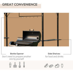 Outsunny Gazebo Marquee Canopy Awning Shelter Garden Patio Bbq Tent Grill Black - thumbnail 5