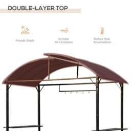 Outsunny Gazebo Marquee Canopy Awning Shelter Garden Patio Bbq Tent Grill Black - thumbnail 4