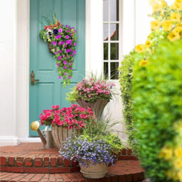 Artificial Wisteria Vine Artificial Plants Fake Flowers Hanging Plant Wall Home Balcony For Decoration 90Cm (Purple - thumbnail 5