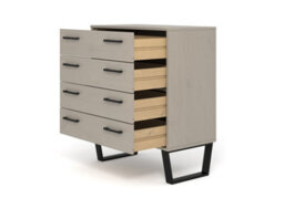 Core Products Grey Waxed 4 Drawer Chest Of Drawers, H90.3Cm X W76.5Cm X D39.5Cm - thumbnail 4