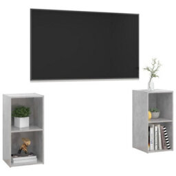 Berkfield Tv Cabinets 2 Pcs Concrete Grey 72X35X36.5 Cm Engineered Wood - thumbnail 3