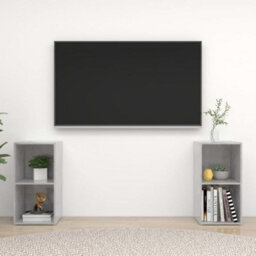 Berkfield Tv Cabinets 2 Pcs Concrete Grey 72X35X36.5 Cm Engineered Wood - thumbnail 1