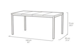 Keter Porto Signature Table, Garden Table, Wood-Like Texture, Ashwood And Black Steel Frame, 160Cm - thumbnail 3