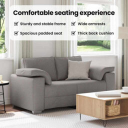 Vidaxl Sofa With Cushion Taupe 160 X 77 X 82 Cm Fabric - thumbnail 8