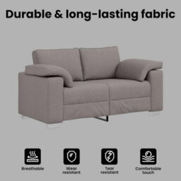 Vidaxl Sofa With Cushion Taupe 160 X 77 X 82 Cm Fabric - thumbnail 7