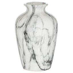 Wyld Haus Marble Glaze Tall Ceramic Vase, Hand-Dipped White Ceramic 330mm - thumbnail 2