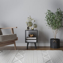 Urbn-Living Urbnliving 30Cm Height Cube Black Wooden Storage Cube Bookcase Scandinavian Style Black Legs Living Room Bedroom - thumbnail 3