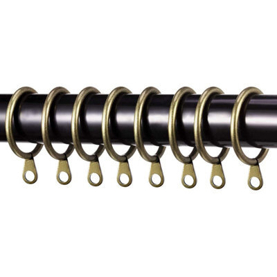 Homeelabador 40mm Large Brass Colour Pole Curtain Rings With Eyelet - Pack Of 48 - image 1