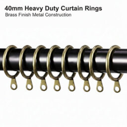 Homeelabador 40mm Large Brass Colour Pole Curtain Rings With Eyelet - Pack Of 48 - thumbnail 3