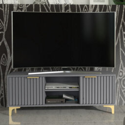 Creative Furniture Tide Crest Tv Unit 120Cm - Dark Grey & Gold - thumbnail 4
