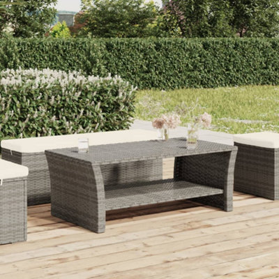 Berkfield Coffee Table Grey 100X50X40 Cm Poly Rattan - image 1