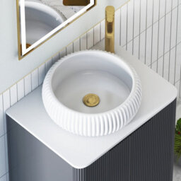 Royal Bathrooms Avenza 700mm Matt Obsidian Black Floor Standing Countertop Bathroom Vanity Unit 2 Drawer With Milan Basin - thumbnail 7