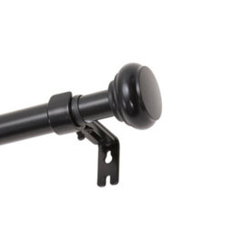Darphe Glossy Black Adjustable Metal Telescopic Curtain Rod And Brackets 71-121Cm - thumbnail 6
