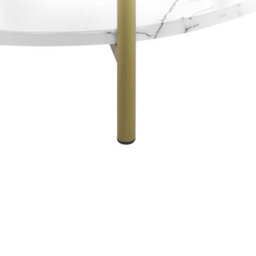 Beliani Glamour Home White And Gold Round Side Table 40 Cm Mdf Top With Shelf - thumbnail 5