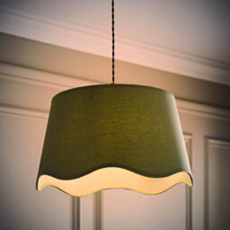 Valuelights Mabel Large Sage Scallop Edge Linen Lamp Shade And Bulb (D)45Cm - thumbnail 3