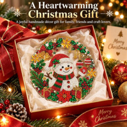 CLEFFNS Diy Christmas Pearl Art Diamond Painting Hanging Pendant Kit Snowman 25Cm Pearl Art Acrylic Ornament, Ideal Handmade Holiday Gift - thumbnail 7