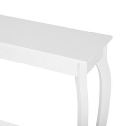 Beliani White Console Table 100 X 30 Cm Modern French Style With Queen Ann Legs - thumbnail 6