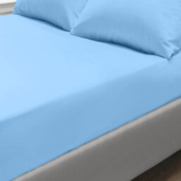100% Pure Cotton Duvet Cover Bed Set In Plain Light Blue By Euphoric Bedding - thumbnail 3