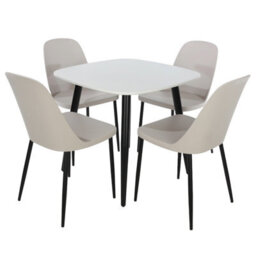 Core Products Aspen White 80Cm Square Dining Table With 4 Calico Plastic Duo Design Chairs - thumbnail 2