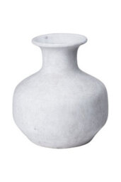 Darcy Squat Stone Vase, Organic, Textured Ceramic Decor - thumbnail 1