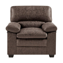 Bravich Oxford Faux Leather Armchair - Chocolate Brown - thumbnail 1