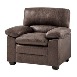 Bravich Oxford Faux Leather Armchair - Chocolate Brown - thumbnail 2