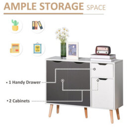 Wyld Haus Domavi Grey Wooden Floor Standing Sideboard 2 Drawers 2 Doors - L90 X D30 X H72Cm - thumbnail 5