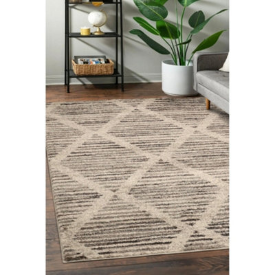 Melrose Cio Multi Diamond Natural Textured Coloured Design Large Indoor Area Rug 160/235Cm - image 1