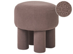 Wyld And Coco Nordicnest Brown Boucle Footstool Pouffe With Upholstered Legs - W43 X D43 X H38Cm - thumbnail 3