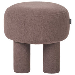 Wyld And Coco Nordicnest Brown Boucle Footstool Pouffe With Upholstered Legs - W43 X D43 X H38Cm - thumbnail 4