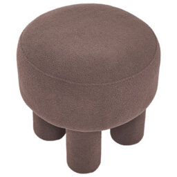Wyld And Coco Nordicnest Brown Boucle Footstool Pouffe With Upholstered Legs - W43 X D43 X H38Cm - thumbnail 5