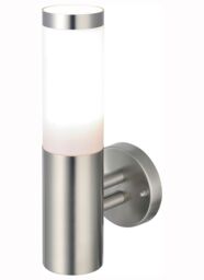Hollis Fixed Satin Stainless Steel Mains-Powered Outdoor Wall Light (Dia)7.6Cm - thumbnail 2
