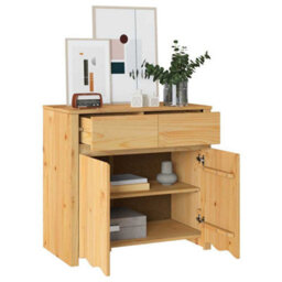 Walplus Sideboard Drammen Oak 79 X 43 X 75.5 Cm Solid Pine Wood - thumbnail 3