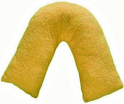 Homes & Linen Teddy Bear Fleece Plush Warm Fuzzy Cuddly V-Shaped Pillow & Cover
