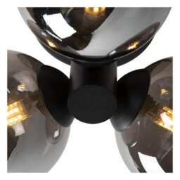Lucide Trudy Modern Flush Ceiling Light Bathroom 28Cm - 3Xg9 - Ip44 - Black - thumbnail 8