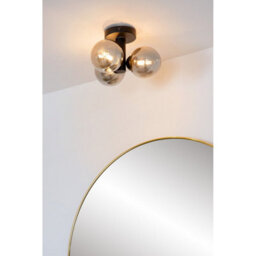 Lucide Trudy Modern Flush Ceiling Light Bathroom 28Cm - 3Xg9 - Ip44 - Black - thumbnail 6