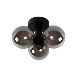 Lucide Trudy Modern Flush Ceiling Light Bathroom 28Cm - 3Xg9 - Ip44 - Black - thumbnail 3