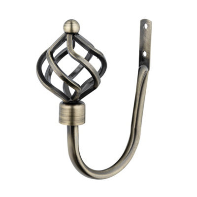 A.unique Home Pair Of Twisted Metal Holdbacks With Fittings - Antique Brass - image 1