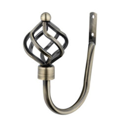 A.unique Home Pair Of Twisted Metal Holdbacks With Fittings - Antique Brass