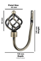 A.unique Home Pair Of Twisted Metal Holdbacks With Fittings - Antique Brass - thumbnail 3
