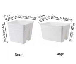 B2C Flower Bridge Hanging Planter Plant Pot Fence Railing Balcony Decking Garden Pot White Large - thumbnail 2