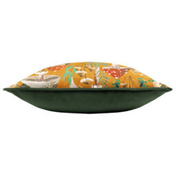 Wylder Wild Garden Mushroom Repeat Velvet Piped Polyester Filled Cushion - thumbnail 4